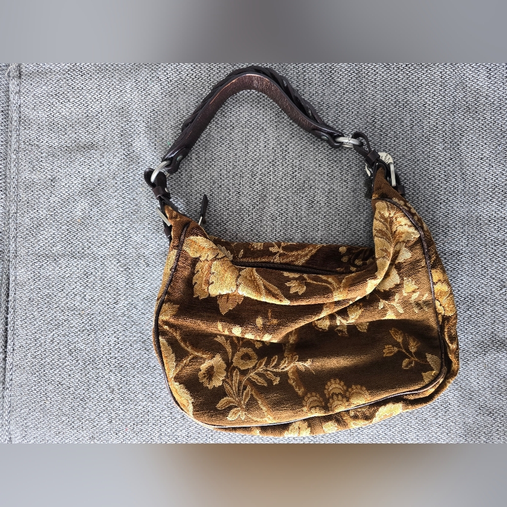 Talbots Brown Floral Cordury Type Purse